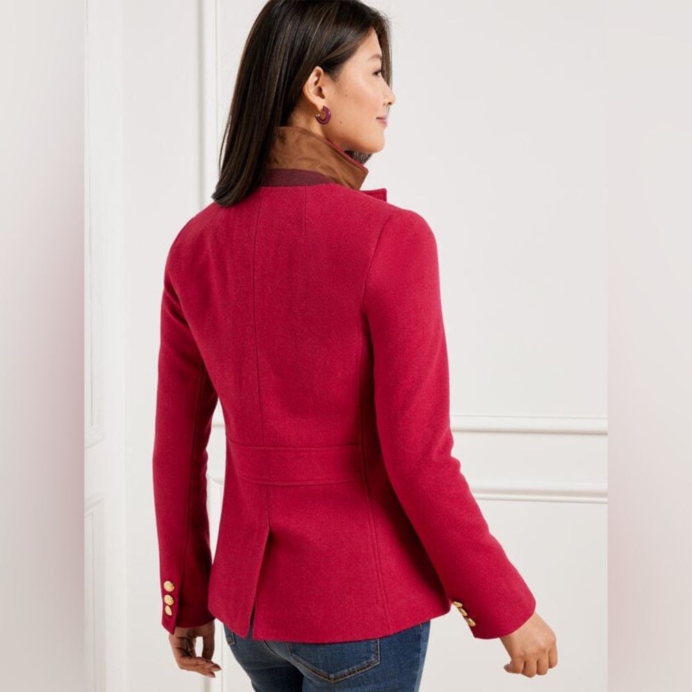 Talbots Women's CLASSIC SHETLAND BLAZER - BICOLOR HERRINGBON wool blend size 16P - Picture 2 of 14